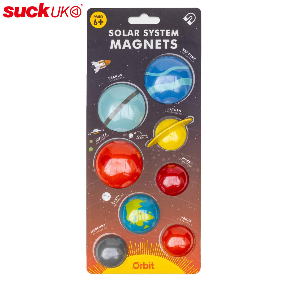 SUCK UK マグネット 惑星 8個入り （ サックユーケー 磁石 文房具 文具 ステーショナリー 事務用品 ホワイトボード 冷蔵庫 書類 メモ 掲示 デスク収納 収納 オフィス 整理 整頓 事務 会社 学校 家 ）（楽天・リビングート　楽天市場店）
