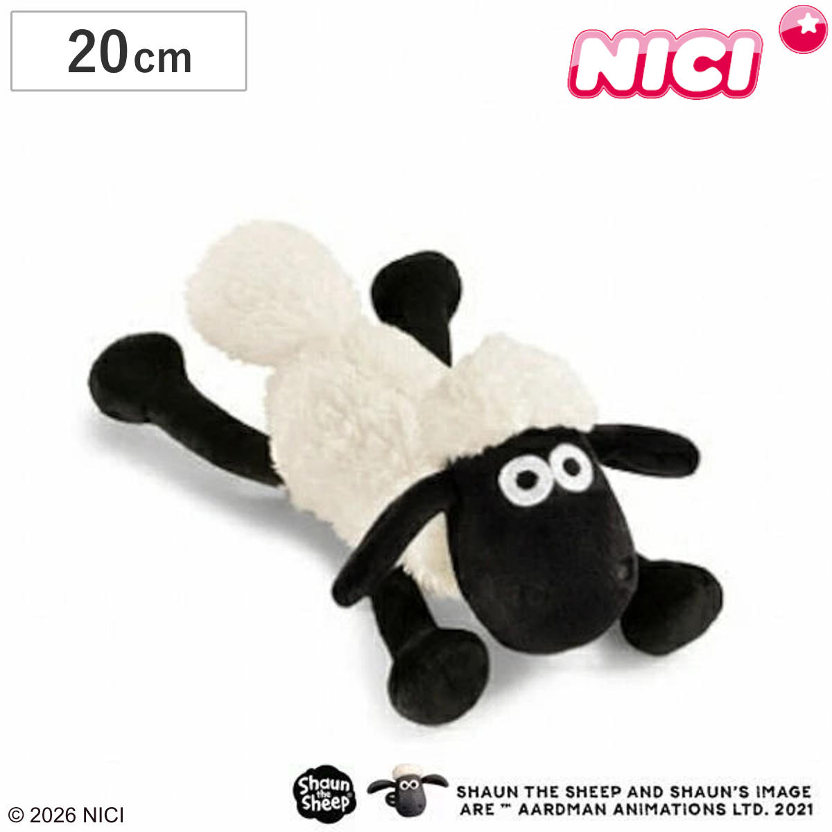 NICI ショーン ネソベリ 20cm ぬいぐるみ ひつじのショーン （ ニキ ヌイグルミ ふわふわ ...
