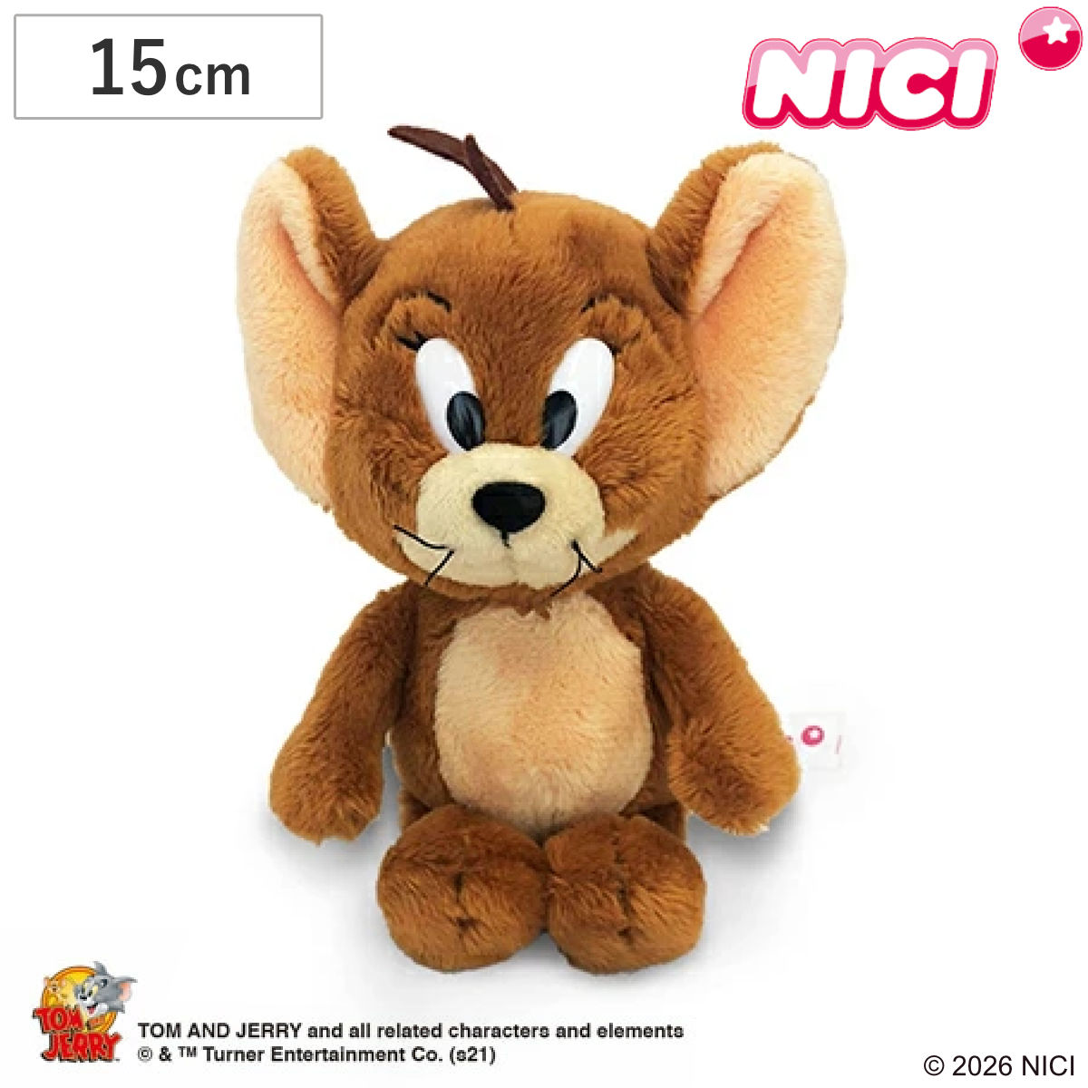 NICI 톰과 제리 제리 클래식 15cm 봉제인형 ( 니키 누이구루미 푹신푹신 동물 장난감 귀여운 캐릭터 톰 제리 앉아 타입