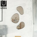 umbra フーバ ぺブルミラー 3セット チタニウム ( 送料無料 アンブラ 鏡 かがみ ウォールミラー ミラー 壁飾り インテリアミラー 小石型 インテリア...
