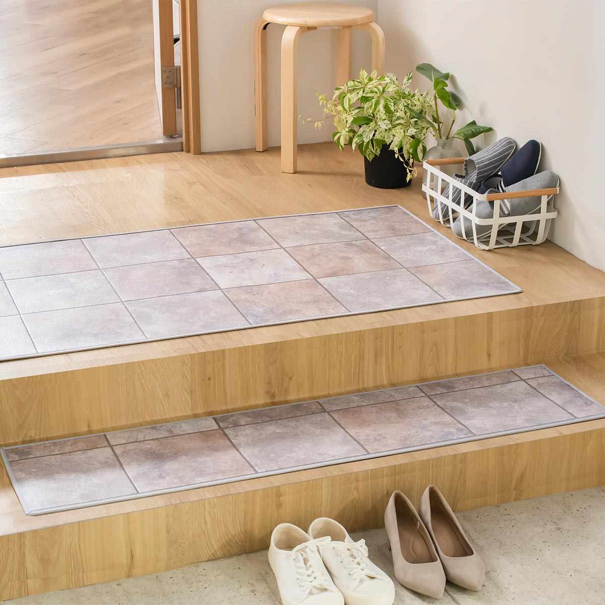 玄関マット 室内用 30×120cm セラミックタイル 撥水加工 （ 玄関 マット 框 屋内 ...