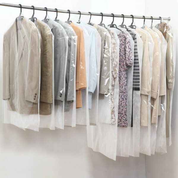 洋服カバー 20枚入 ショート ロング 無地 ( 衣類カバー 収納 衣類収納 洋服 衣類 カバー 不織布 日本製 衣類収納袋 収納袋 スーツ ジャケット ワンピ...