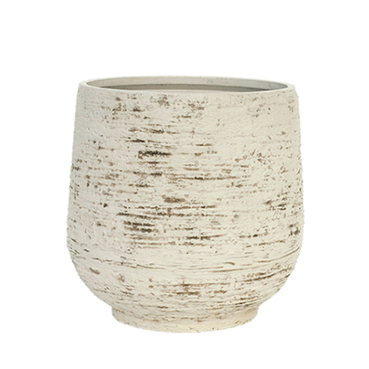 プランター FRポッテリーホワイトストーン 直径36×36.5cm （ 送料無料 植木鉢 プラントポット 植物用ポット 花器 鉢カバー ポット 繊維 丸 円すい 植木鉢カバー プラスチック 植物 花 観葉植物 園芸 直植え インテリア 軽量 白 ）