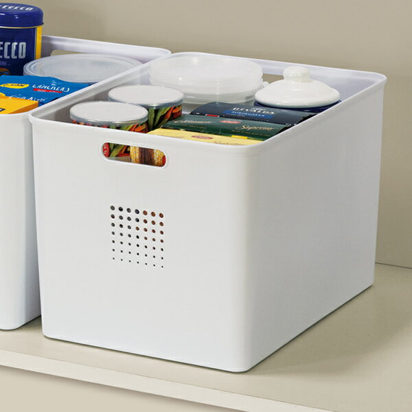 キッチン収納ケース シューノ L 幅26cm 奥行36cm 高さ24cm （ キッチン収納 キッチン収納ボックス パントリー収納 収納ボックス 収納ケース 整理ケース 戸棚収納 収納BOX 収納ストッカー キッチンストッカー 吊戸棚用 収納 収納カゴ ）のサムネイル