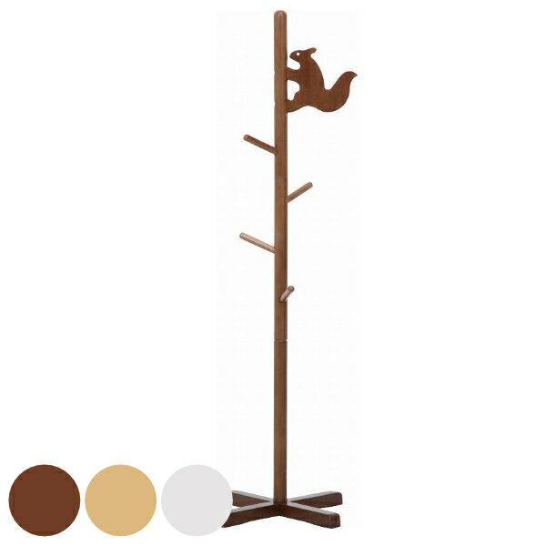 キッズハンガーポール 高さ124cm 木製 リス 制服 鞄 収納 キッズ ハンガーポール ( ポールハンガー キッズハンガー 子供 ポール ポールスタンド 子供...