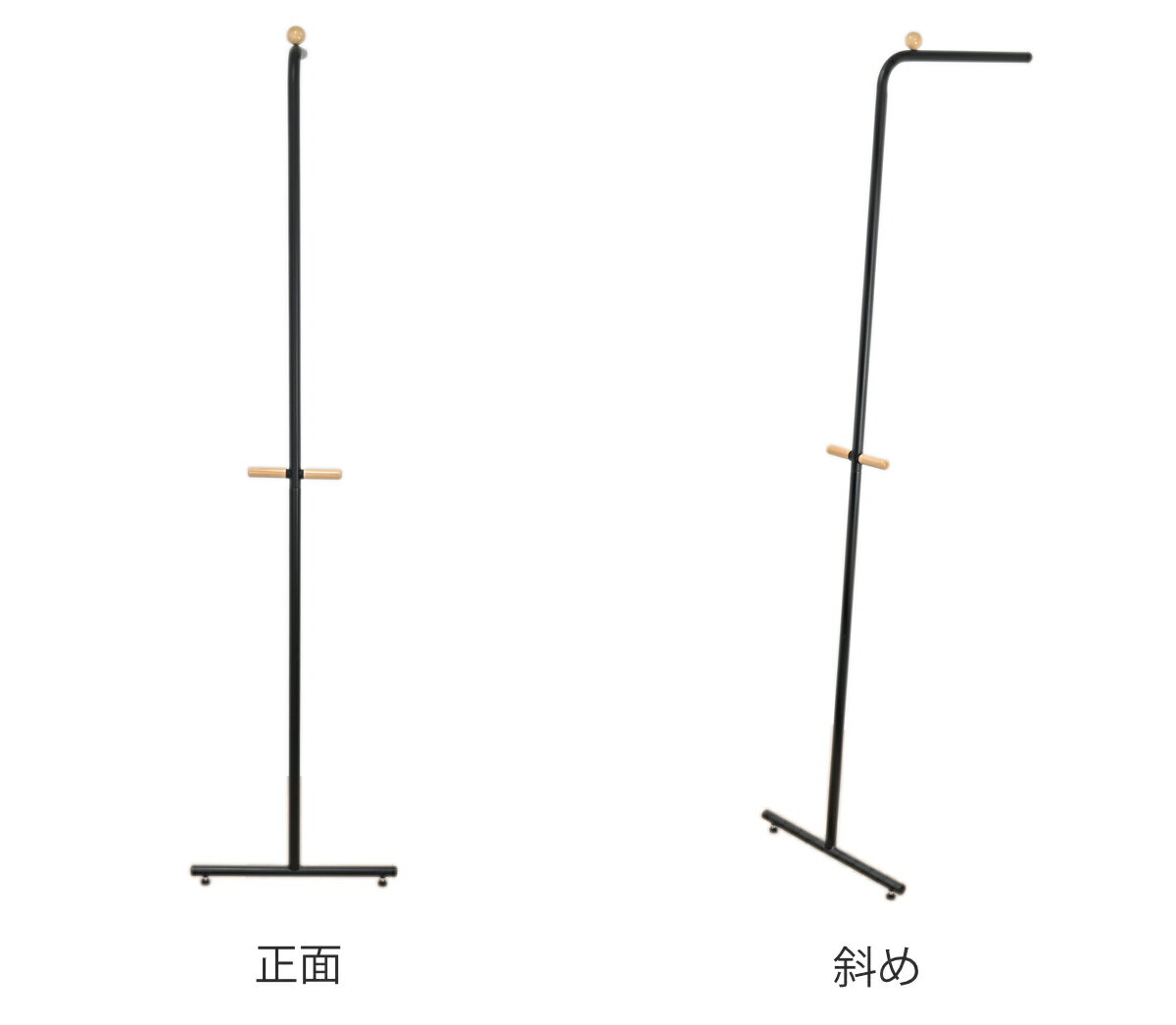 ハンガーラック スチールフレーム 立て掛け型 幅40cm （ 送料無料 衣類ハンガー コートハンガー シンプル おしゃれ スリム ポールハンガー パイプハンガー 玄関収納 衣類ラック 木製 衣替え コート掛け ）