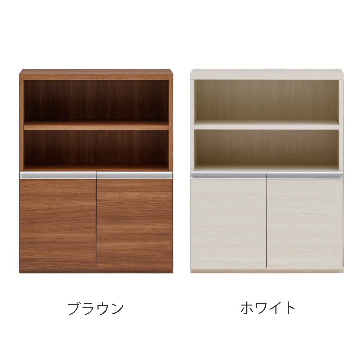 玄関収納 シューズラック 組合せタイプ オープン 下段扉 日本製 約幅74cm （ エン...