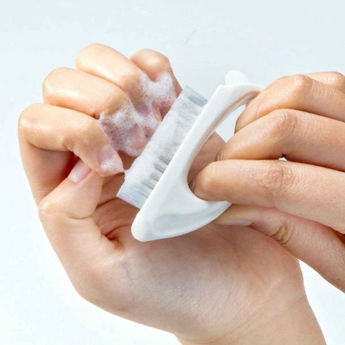 Nylon, Rayon, Polyester - 爪ブラシ ナイロン ＋QQ 日本製 （ ハンドブラシ 手洗いブラシ ネイルブラシ 衛生用品 爪 手指 清潔 ツメ 間 飲食店 厨房 作業 爪の間 ふち 身だしなみ用品 ソフト 柔らかい ）