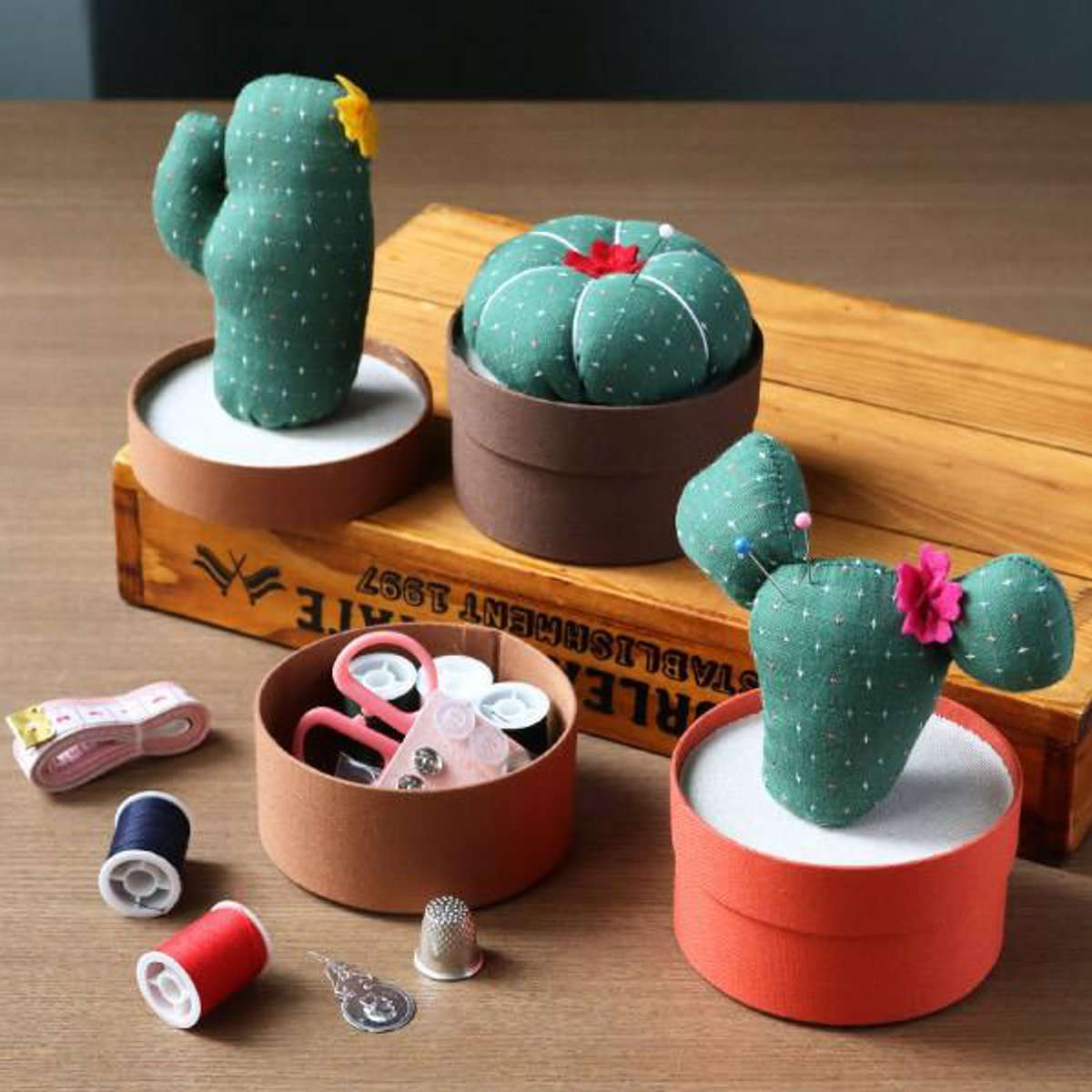 ソーイングセット カクタスソーイングセット サボテンシリーズ ピンク （ 裁縫セット 裁縫道具 裁縫 コ..
