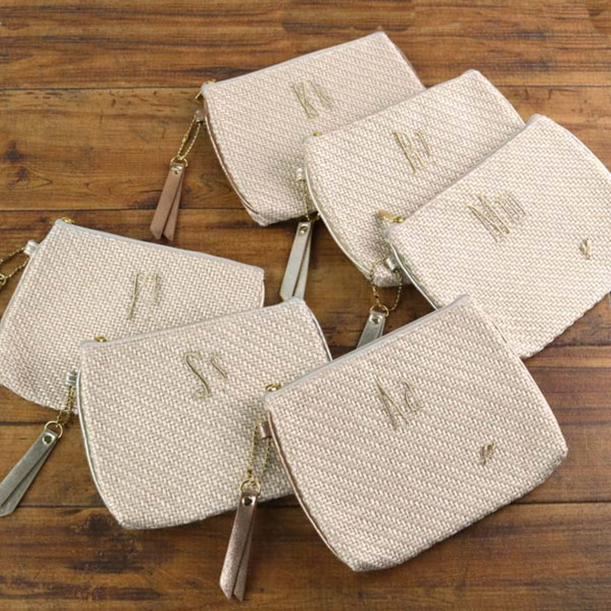 ポーチ Natural イニシャル フラットポーチ 化粧品 収納 （ コスメ メイク 小物入...