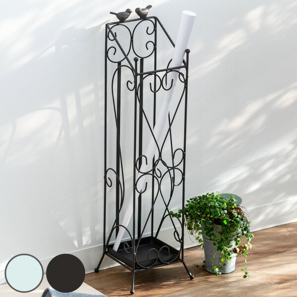 傘立て バード スクエアアンブレラスタンド （ 傘たて 傘立 カサ立て アンブレラスタンド スタンド かさたて 小鳥 高級感 アイアン製 コンパクト 店舗 玄関 収納 受け皿 室内 屋外 玄関収納 角型 ）のサムネイル