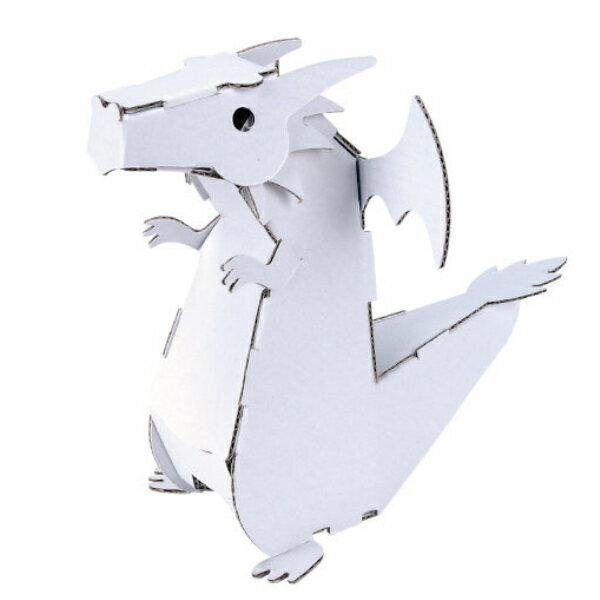 工作キット ダンボール製 ドラゴン 干支 ( ダンボール 段ボール おもちゃ ペーパークラフト 工作 子ども キッズ 組み立て 手作り キット 組立 作る 簡単...