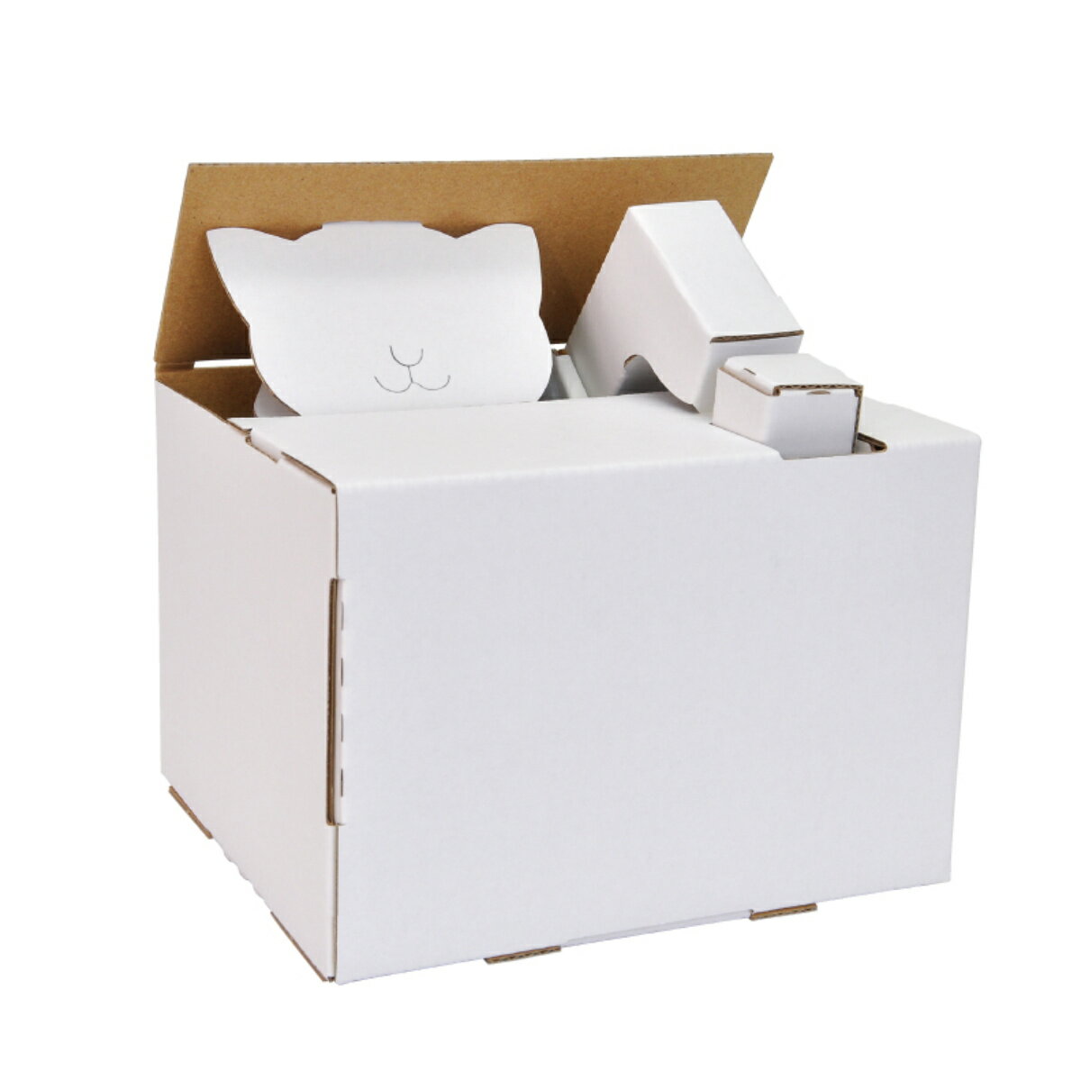 工作キット ダンボール ウゴック 猫の貯金箱 難易度4 ( 段ボール hacomo ダンボール製 猫 貯金箱 おもちゃ 工作 ペーパークラフト 子ども キッズ ...