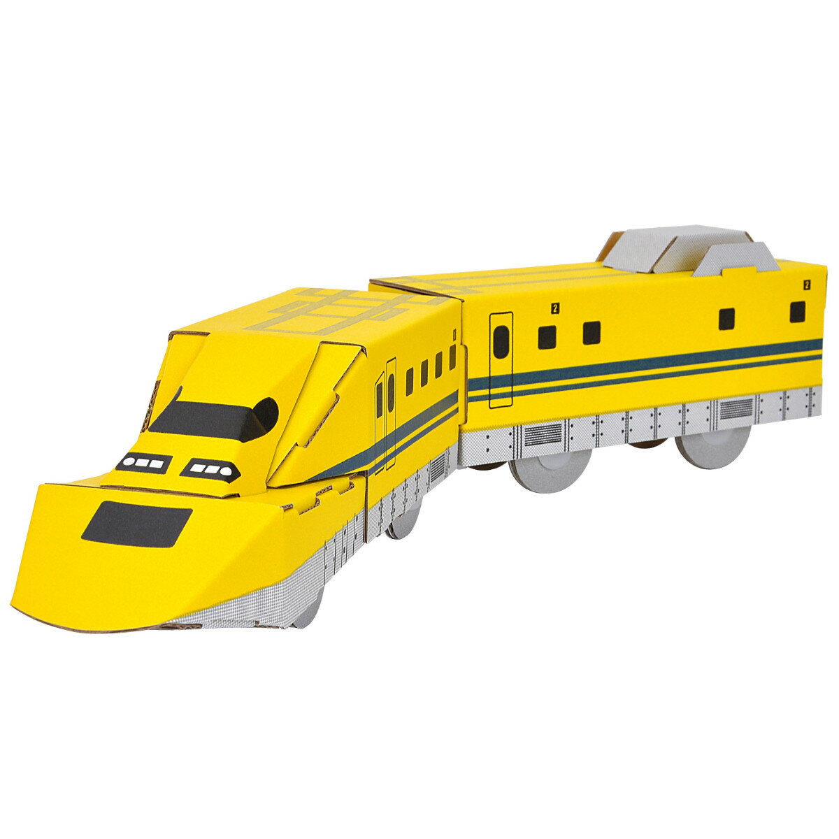 工作キット ダンボール ウゴック ドクターイエロー 難易度4 ( 段ボール hacomo ダンボール製 電車 貯金箱 おもちゃ 工作 ペーパークラフト 子ども ...