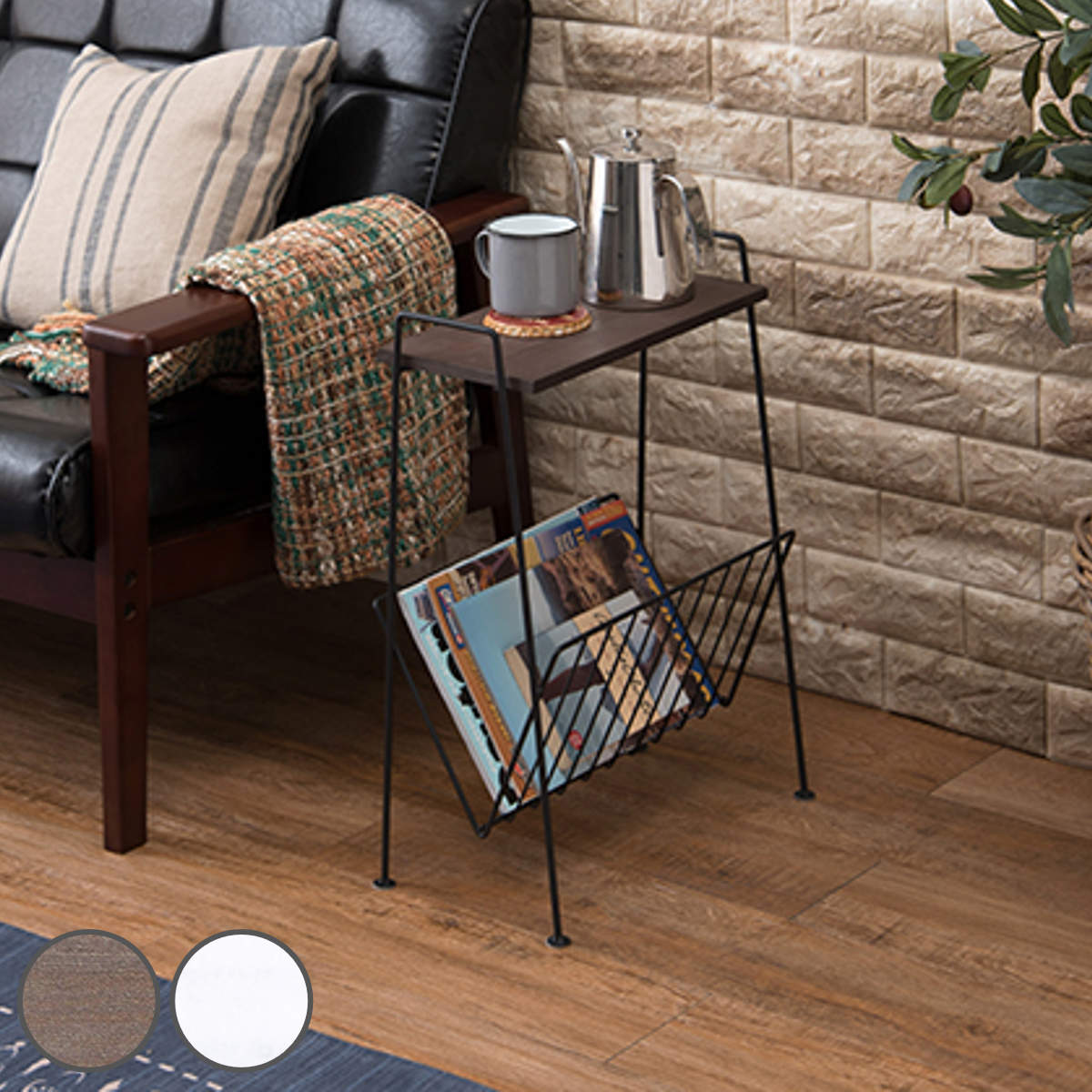 マガジンラック スチールラック 木製天板 DEPOT 幅38cm （ 送料無料 収納ラック 収納 収納棚 飾り棚 ラック 完成品 ディスプレイラック 多目的ラック シンプル スリム スリムラック アイアン スチール ブラック ホワイト ）