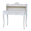 デスク 引出し付 姫系 ロマンチック HAMPTON 幅100cm ( 白家具 猫脚 クラシック アンティーク ねこ脚 机 つくえ 勉強机 学習机 天然木 木製 マホガニー )