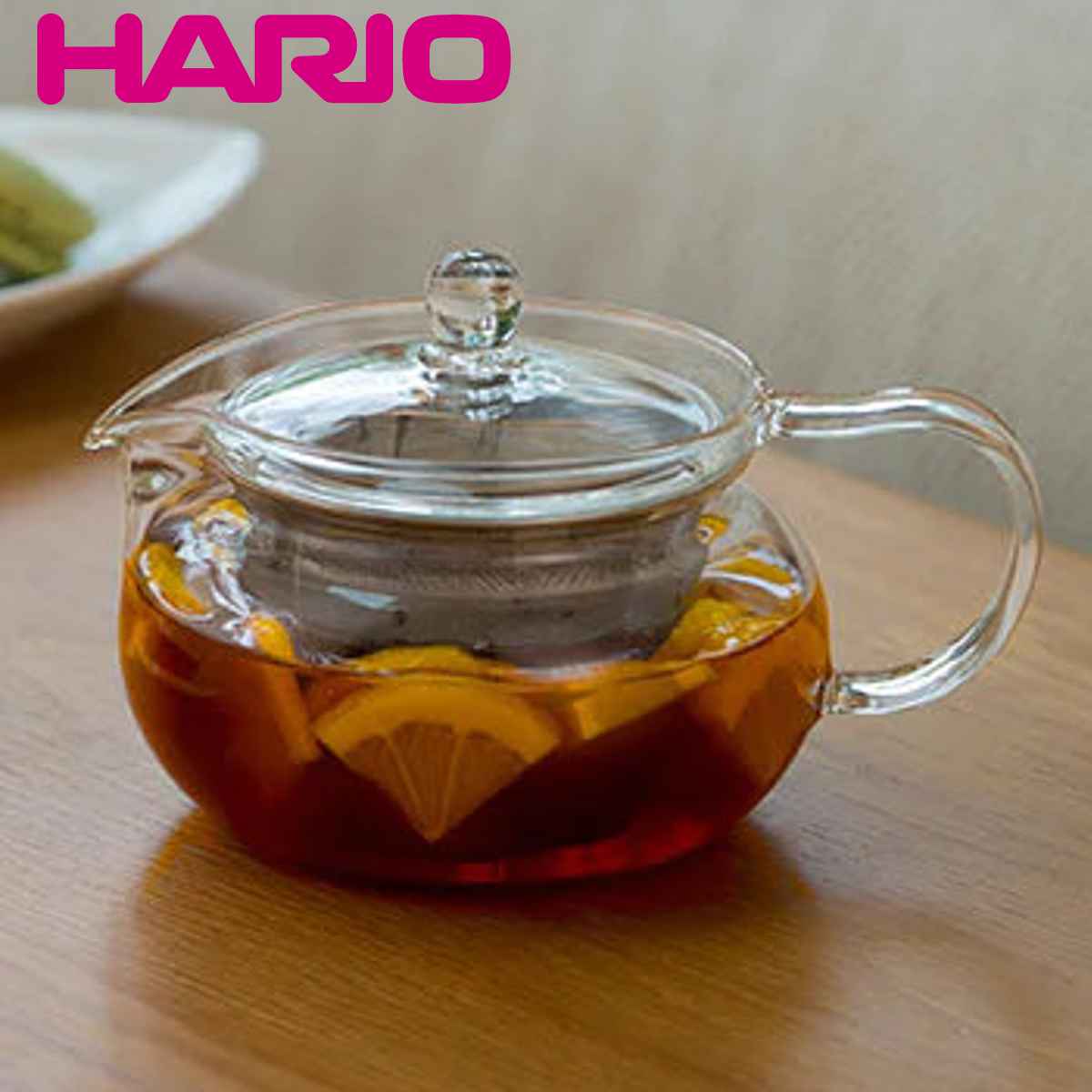 ハリオ 茶茶急須 丸 450ml 耐熱ガラス CHJMN-45T （ HARIO 電子レンジ対応 きゅうす ティーポット 茶器 ポット ガラス 茶こし付き 茶漉し お茶 洗いやすい 紅茶 ハーブティー 中国茶 おしゃれ ）