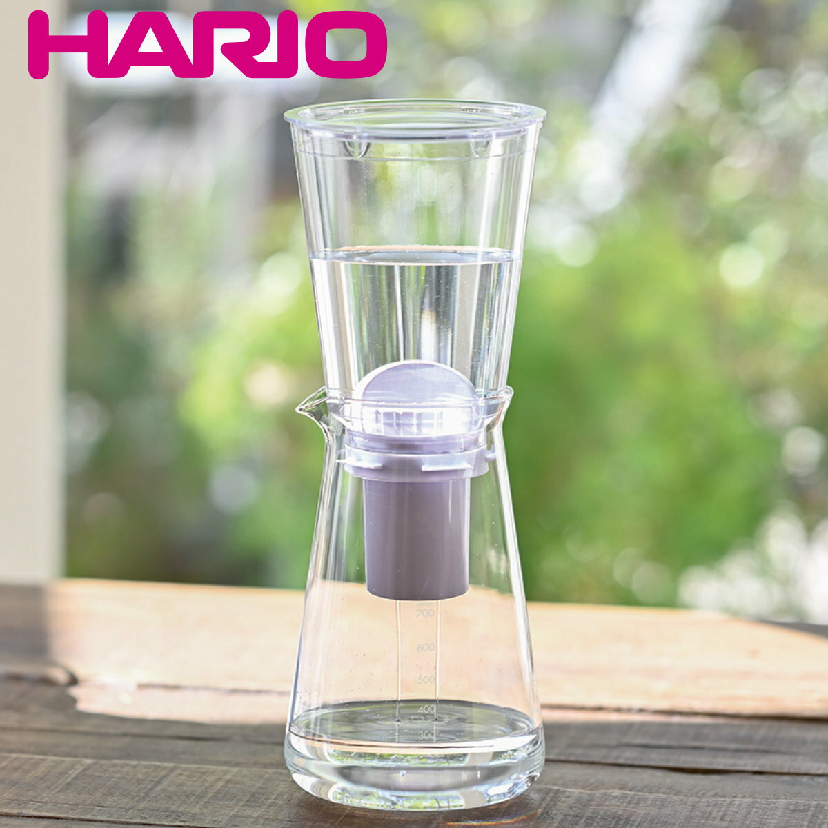 ハリオ 浄軟水ポット 700ml Pure 耐熱ガラス （ HARIO 浄水ポット 浄水器 カートリッジ付き 軟水 目盛り付き カルキ …