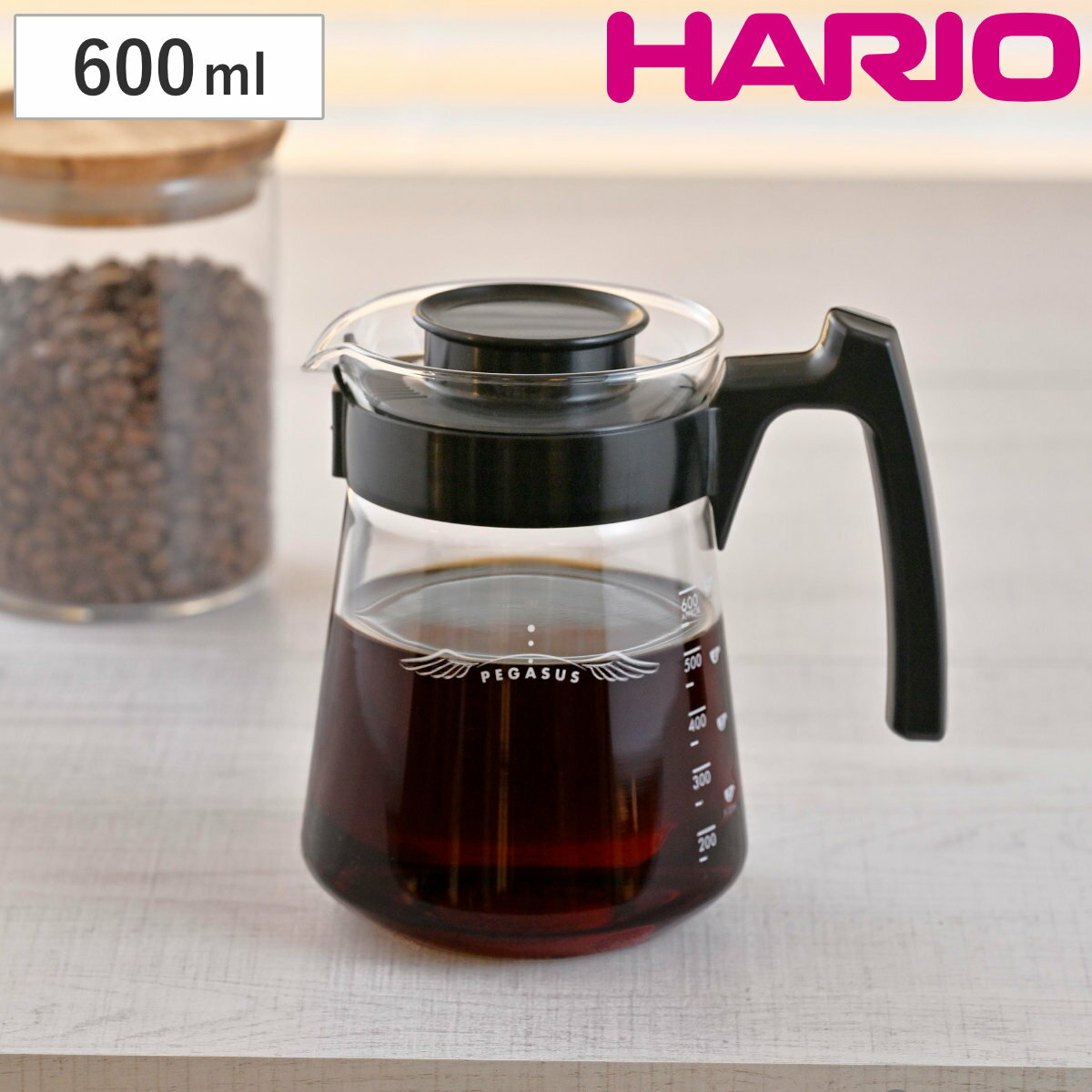 ハリオ コーヒーサーバー 600ml 2～5杯用 ペガサス 耐熱ガラス （ HARIO 食洗機対応  ...