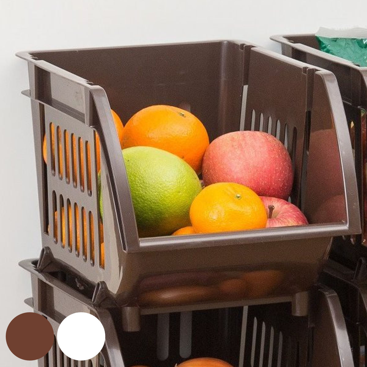 キッチン収納 スリム 積み重ねバスケット ストッカー ( キッチンストッカー ケース ボックス 積み重ね スタッキング 連結 パントリー収納 収納バスケット 収...