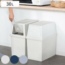 ゴミ箱 30L スリム 積み重ね ( ごみ箱 30リットル 分別 幅28 ふた付き キッチン ダストボックス スタッキング フロント プッシュ ふた付 前開き 蓋付き プラスチック製 くずかご ダストBOX 分別ゴミ箱 分別ごみ箱 シンプル )(3)