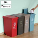 ゴミ箱 同色2個セット 20L スライドペール ふた付き エッフェル塔 ( ごみ箱 20リットル ダストボックス スリム 分別 キッチン スライド スライド式 蓋つき 大容量 プラスチック ペール 角型 縦型 フタ付き おしゃれ )