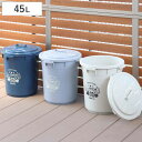 ゴミ箱 45L カラーペール アースカラー ( ごみ箱 45リットル 大容量 ふた付き 屋外 丸型 ペール 分別 収納 外用ゴミ箱 大きい 筒型 ストック 清掃用品 アウトドア用品 DIY用品 園芸用品 おしゃれ )