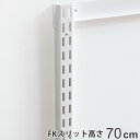 壁面収納 FKスリット 70cm ショート フィットラック ( 棚柱 支柱 レール 約70cm DIY ダボレール 収納 棚受け金具 棚受けレール ホワイト 白 棚 可動棚 支柱レール ラック クローゼット 有効活用 収納スペース )