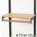 壁面収納 棚 パイプ付 TPセット 幅75cm×奥行30cm フィットラック ( パイプ付き 棚板 ハンガーラック DIY 収納 吊り下げ収納 クローゼット 可...