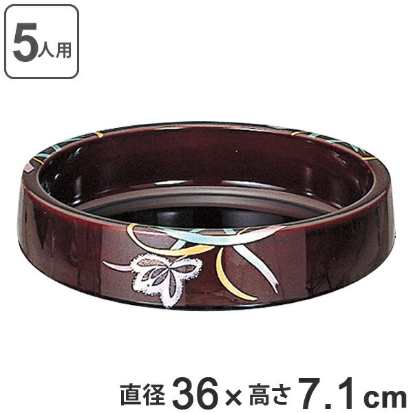 寿司桶 太鼓 尺2寸 溜蘭 内塗溜 食器 組桶 業務用食器 （ 送料無料 36cm すし桶 寿司容器 太鼓型 5人前 出前 盛り込み お寿司 すし 鮨 入れ物 容器 器 皿 漆塗り ） 1