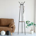 ポールハンガー タワーハンガー Tower Hanger 木製 高さ177cm トレー付き ( ハンガーポール スタンドハンガー スチール製 衣類掛け 洋服掛け コートラック ハンガーラック おしゃれ オシャレ シンプル 収納 )