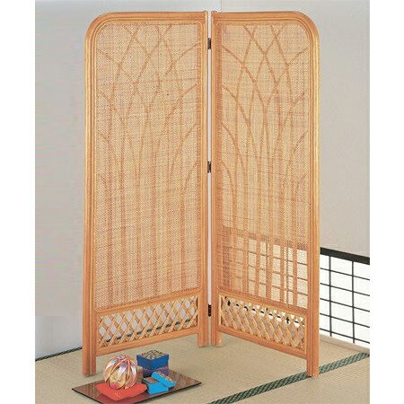 衝立 2連 ラタン パーテーション 籐家具 高さ140cm ( 送料無料 衝立 間仕切り パーテーション パーティション アジアン )