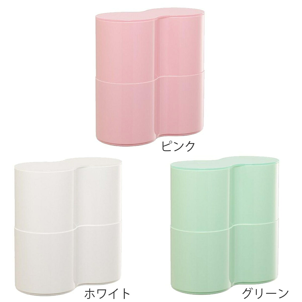 トイレットペーパー収納 トイレットペーパーBOX Pise 2段 ピンク （ ボックス ラック ペーパー収納 トイレ収納 ピセ PISE トイレラック トイレボックス トイレ用品 省スペース ） livingut-10077526 リビングート 楽天市場店 サンプル画像2