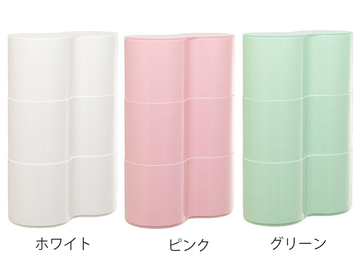 トイレットペーパー収納 トイレットペーパーBOX Pise 3段 ピンク （ ボックス ラック ペーパー収納 トイレ収納 ピセ PISE トイレラック トイレボックス トイレ用品 省スペース ） livingut-10077527 リビングート 楽天市場店 サンプル画像2