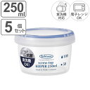 保存容器ラストロスクリュートップキーパー250ml浅型5個セット ( プラスチック製 食洗機対応 冷凍庫 電子レンジ対応 プラスチック保存容器 冷凍OK 入れ子式 密封 )