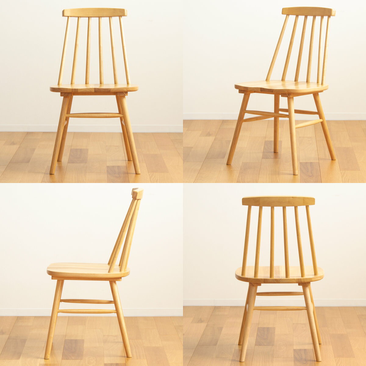 ダイニングチェア 座面高42cm 天然木 ウィンザーチェア ( 木製 椅子 チェア 食卓 いす イス 英国調 北欧 ナチュラル シンプル ) [2]