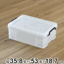 収納ボックス セーフティボックス 4型 幅35.8×奥行53×高さ18.7cm ( 収納 ふた付き 収納ケース セーフティBOX クリア プラスチック 工具箱 ...