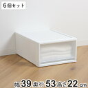 収納ケース ストラ 53-M 幅39×奥行53×高さ22cm クローゼット収納 プラスチック 引き出し 日本製 同色6個セット （ 収納ボックス 収納 ケース ボックス クローゼット 押入れ 衣装ケース プラスチック製 洋服 衣類 ）