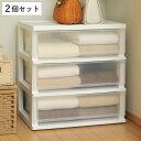 クローゼットチェスト シンプルチェスト 3段 2個セット ( チェスト 幅55×奥行40×高さ57.8cm コロ付き 収納ケース 衣装ケース 日本製 収納 プラ...