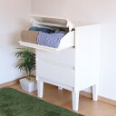 チェスト 3段 前開き 引き出し 白 タンス 日本製 ( 幅55×奥行40×高さ82.1cm ハイチェスト 脚付き 収納 フラップ扉 洋服タンス スライド フルオープン おしゃれ プラスチック 収納ケース 収納ボックス 衣装ケース 収納チェスト )