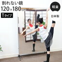 割れない鏡 リフェクスミラー キャスター付き スポーツミラー T型 姿見 120cm×180cm ( 送料無料 鏡 全身 スタンドミラー フィルム Refex 軽量 超軽量 リフェクス フィルムミラー かがみ 割れない スポーツ ダンス レッスン )(3)