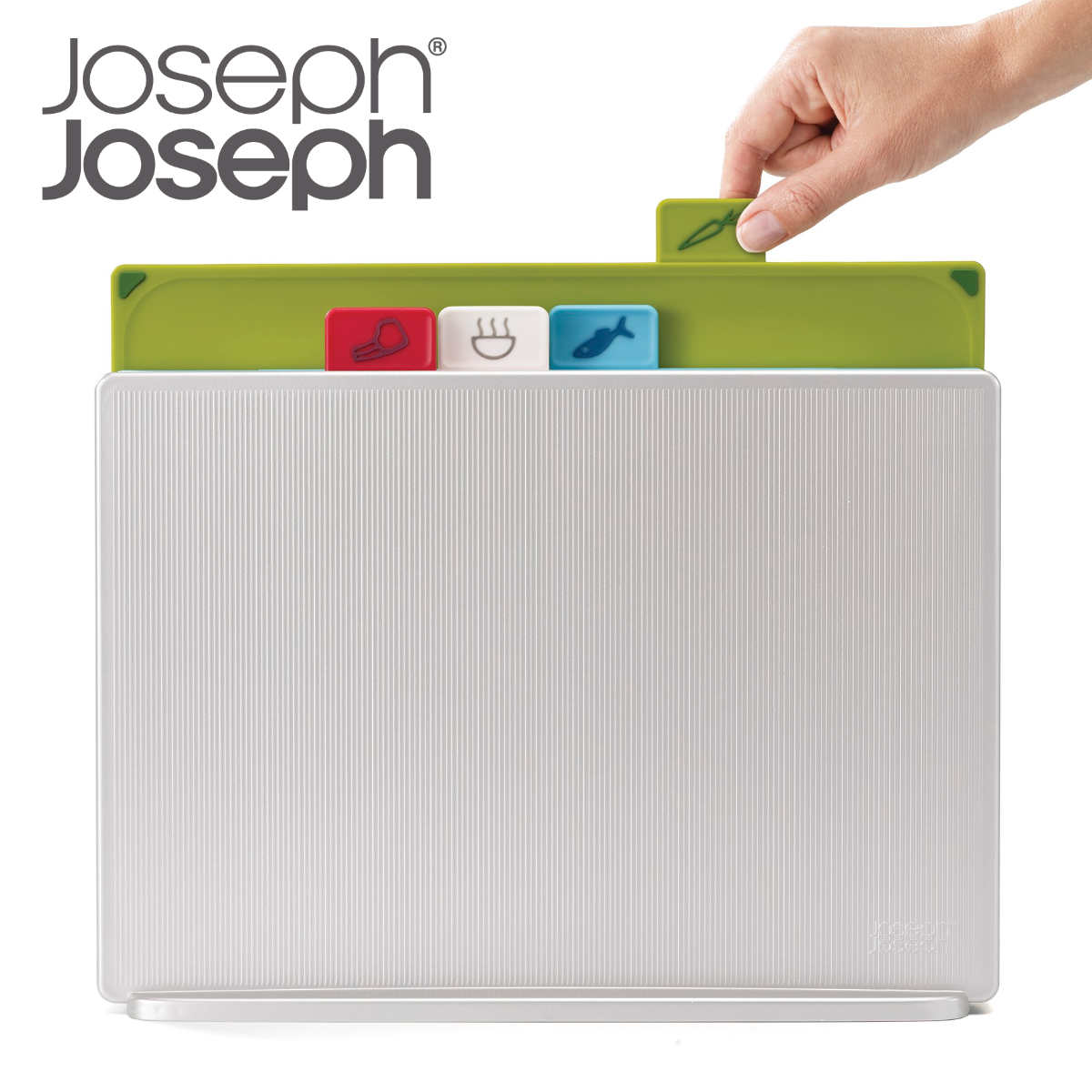 Joseph Joseph インデックス付まな板 アドバンス2.0 ラージ 4枚セット ケース付き （ 送料無料 ジョセフジョセフ まな板 俎板 カッティングボード 収納ケース セット 食洗機対応 使い分け まな板立て まな板スタンド 調理用品 ）