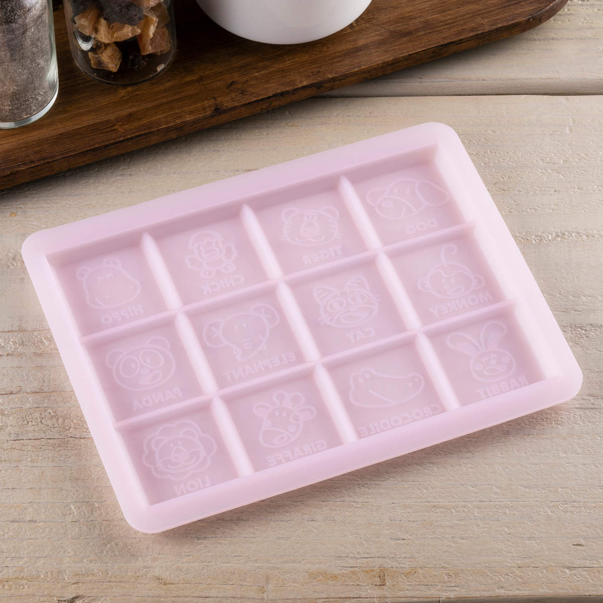 チョコレート型 板チョコ型 たべっ子どうぶつ シリコーン （ 食洗機対応 チョコレート 型 チョコレートモールド モールド お菓子型 ゼリー 氷 チョコモールド お菓子作り 製菓道具 シリコーン製 かわいい キャラクター ）