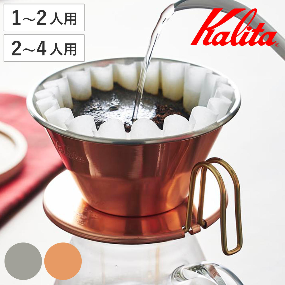 Kalita カリタ ドリッパー WDS-155 WDS-185 WDC-155 WDC-185 ( 1〜2人用 2〜4人用 ステンレス 銅 日本製 三つ穴構造...