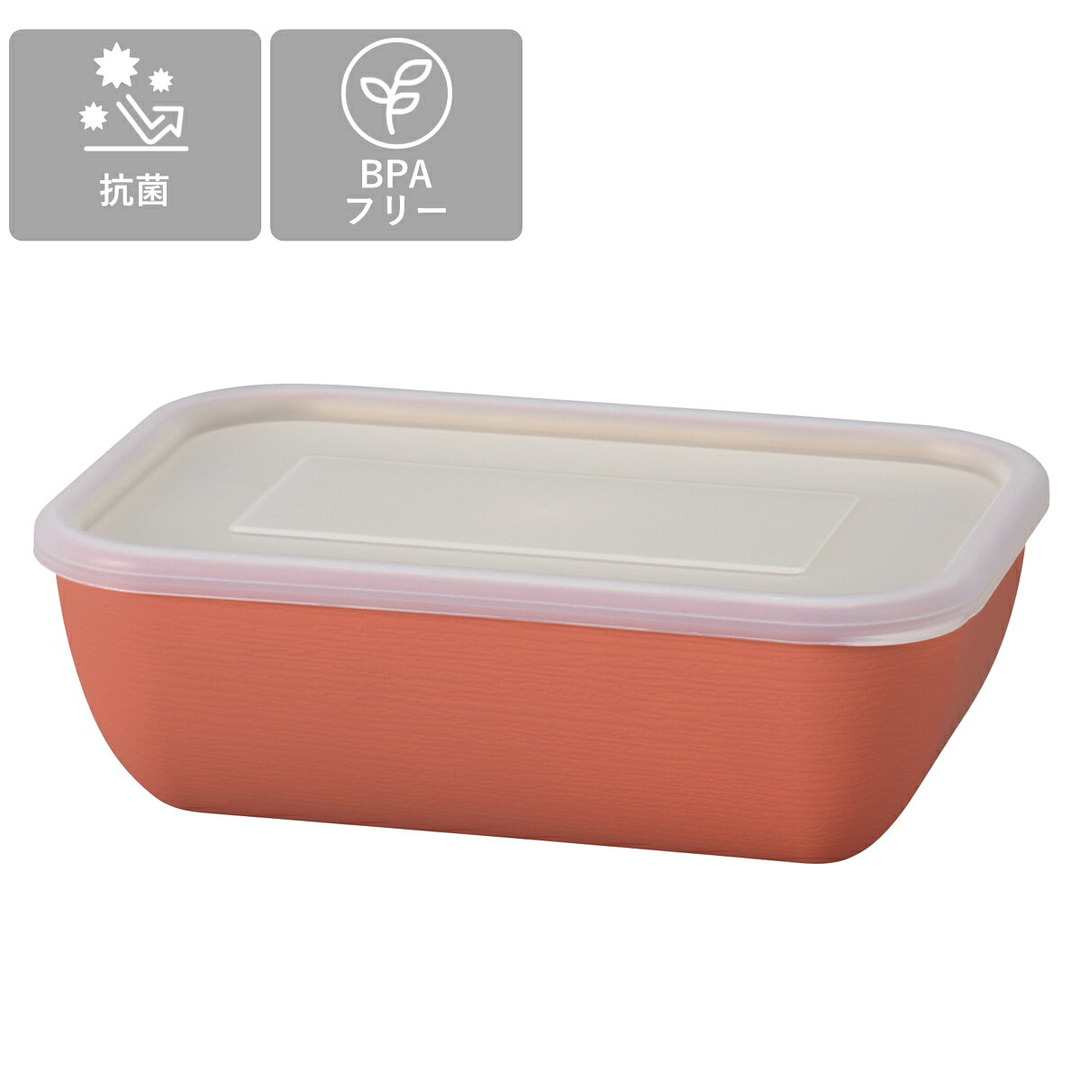 保存容器 earth color 抗菌フードコンテナ （ BPAフリー 日本製 電子レンジ対応 食洗機対応 食品保存容器 抗菌 ストッカー フードストッカー プラスチック 密閉 木目調 シール蓋 作り置き 常備菜 470ml ） livingut-10245811 リビングート 楽天市場店 サンプル画像3