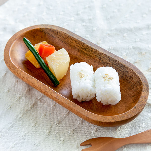 プレート 20cm 木 SoliD. 食器 食洗機対応 ( お皿 長皿 木製 北欧 子供用食器 オーバル皿 ベビー食器 割れにくい すくいやすい マホガニー )