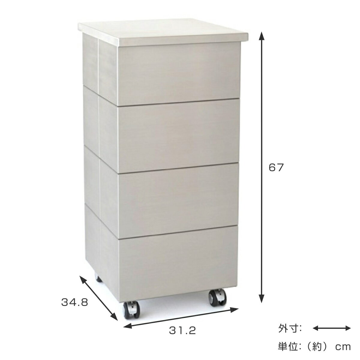 ゴミ箱 45L CUBOID シングル ステンレス蓋 ( KENNER ごみ箱 45リットル papperskorg 大容量 分別 ふた付き 高級 こだわり インテリア おしゃれ インダストリアル シンプル 日本製 ステンレス ) [3]