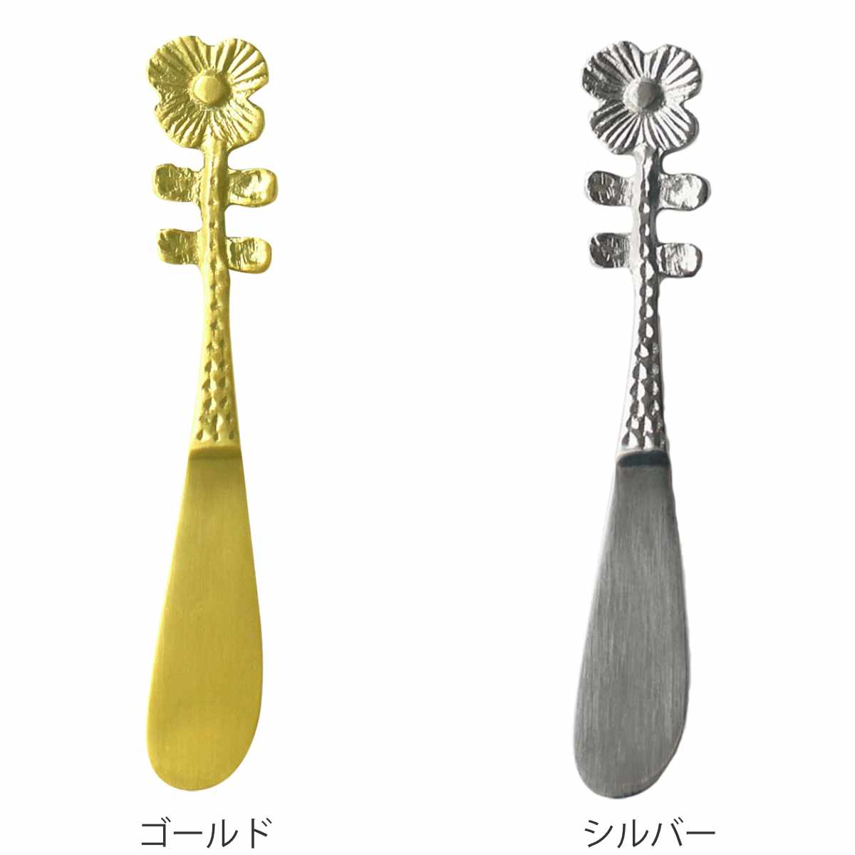 バターナイフ 13.5cm ブラスカトラリー フラワー ベロニカ ブラス （ ナイフ カトラリー 洋食器 真鍮 レトロ アンティーク風 パン トースト ジャム バター マーガリン 朝食 キッチン用品 おしゃれ 花 ） livingut-10177826 リビングート 楽天市場店 サンプル画像2