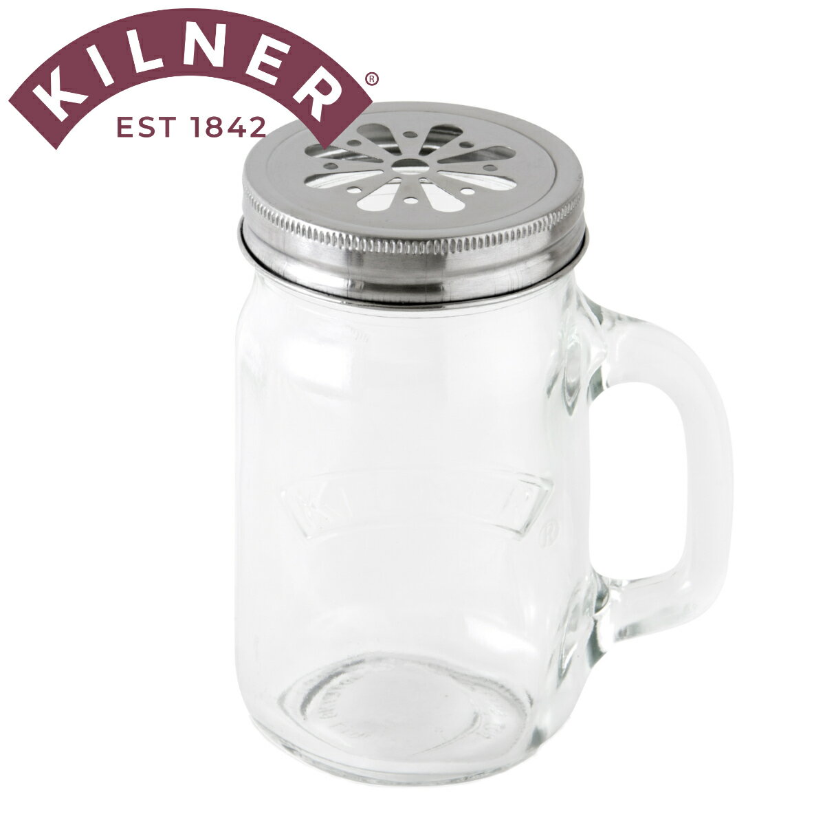 ۑe KILNER HANDELD JAR with FLOWER RID i Li[ W[ nht }O OX Rbv 400ml KXr r hN X[W[ t[o[EH[^[ ӂt  j