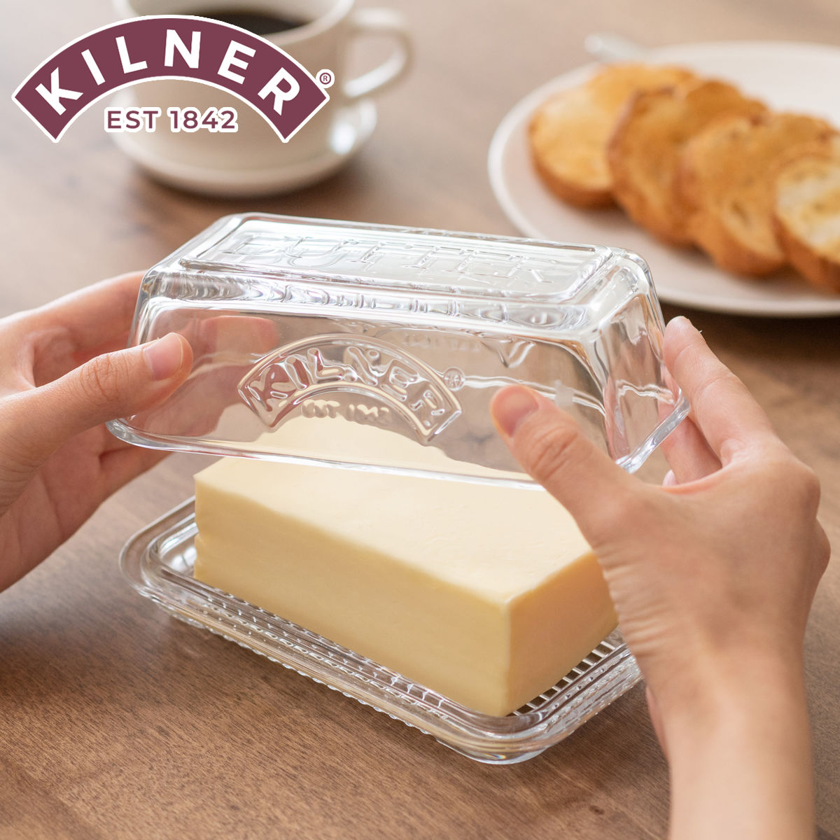 バターケース KILNER ガラス製 Glass Butter Dish And Lid （ キルナー バター容器 バター保存 バター入れ 保存容器 …